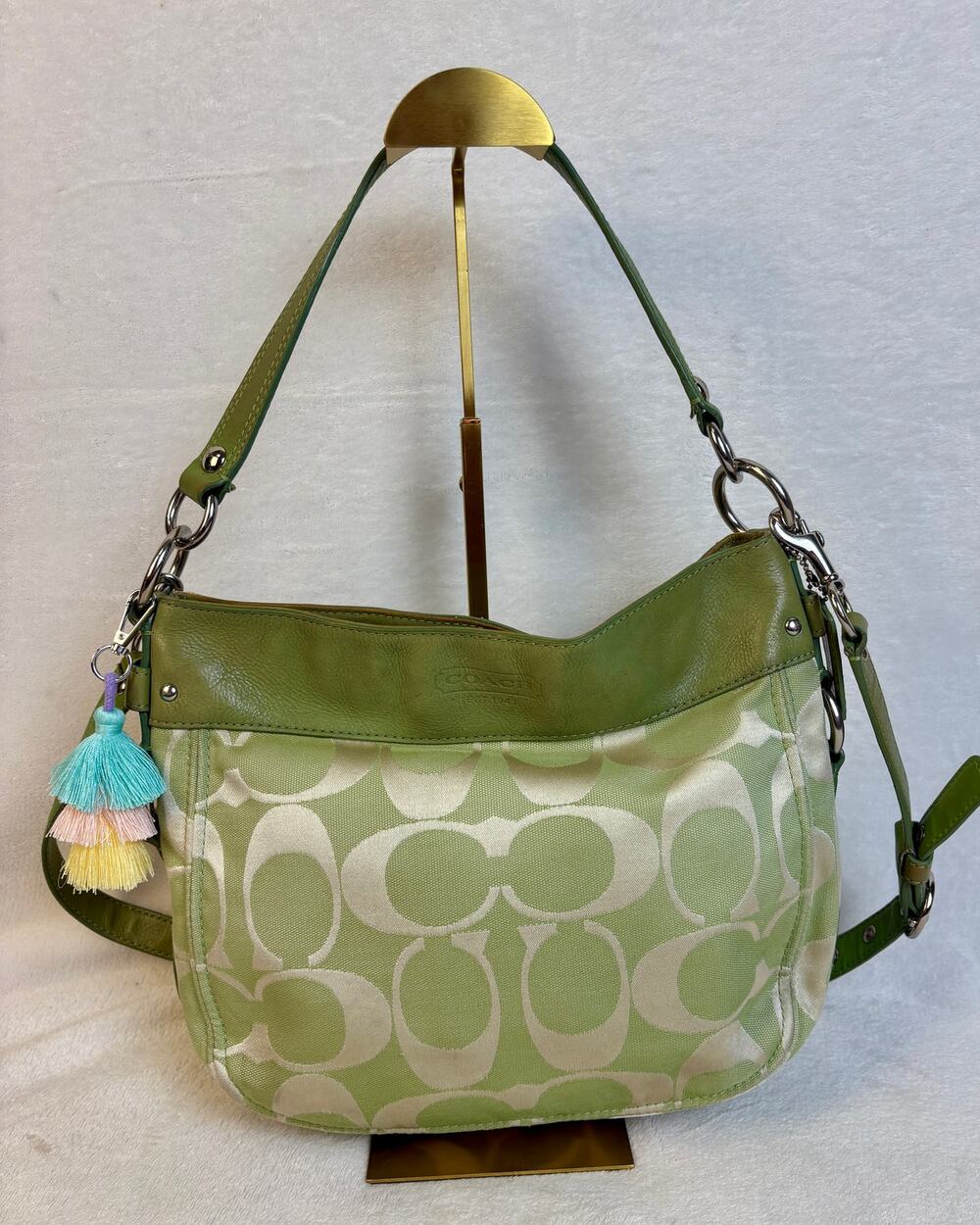 Coach Y2K Zoe Signature Hobo in Pistachio Colorway